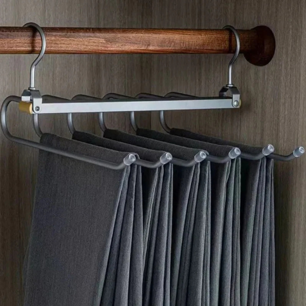 Regal Gold Space-Saving Trouser Hanger Metallic Gray