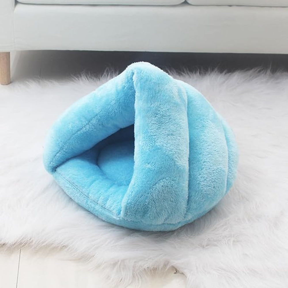 Polar-Fleece Pet Cave Bed Blue