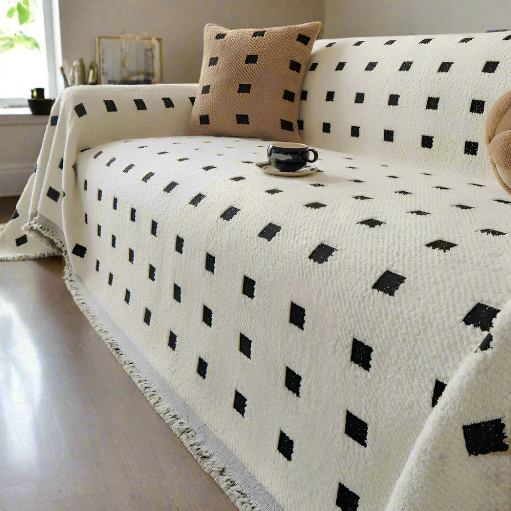 Square Matrix Sofa Cover Vanilla