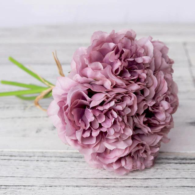 5-Pack Silk Faux Roses Artificial Flowers Thistle