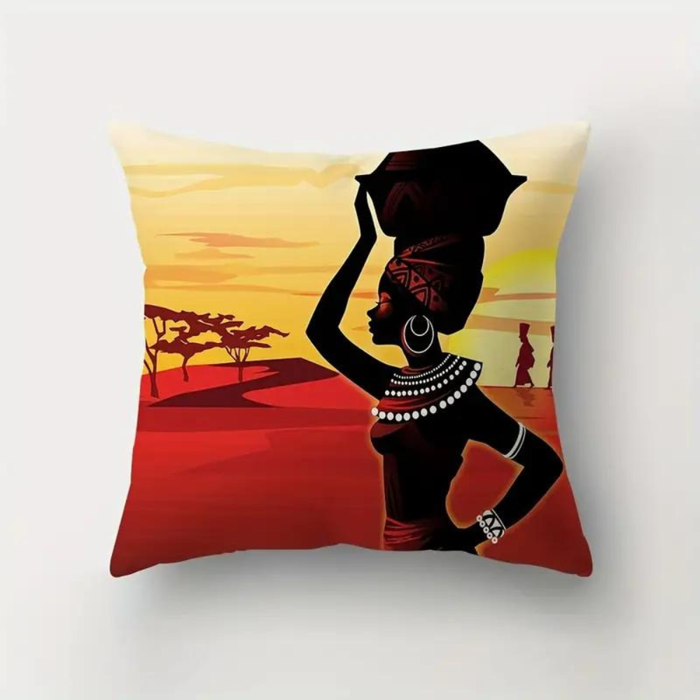 African Women Cushion Cover Ethnic