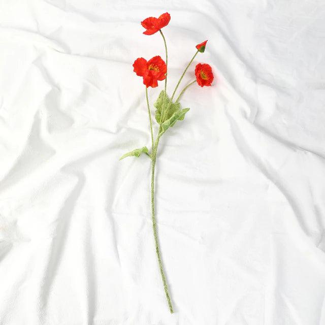 Faux Red Flowers Red 1 Spray