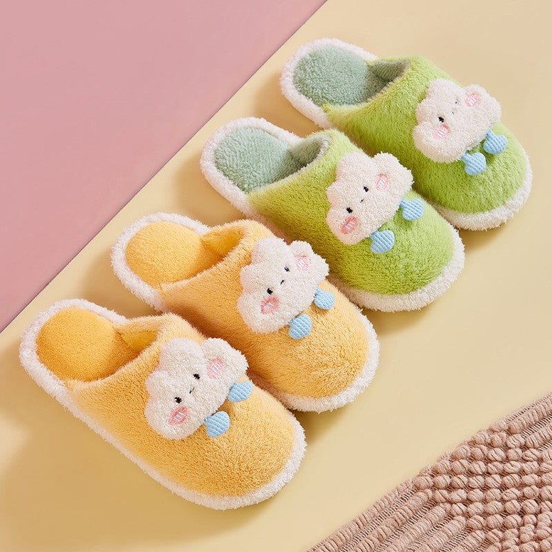 Women Cozy Plush Slippers - Cloud Design