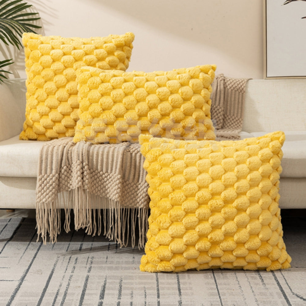 Plush Marshmallow Cushion Cover Yellow