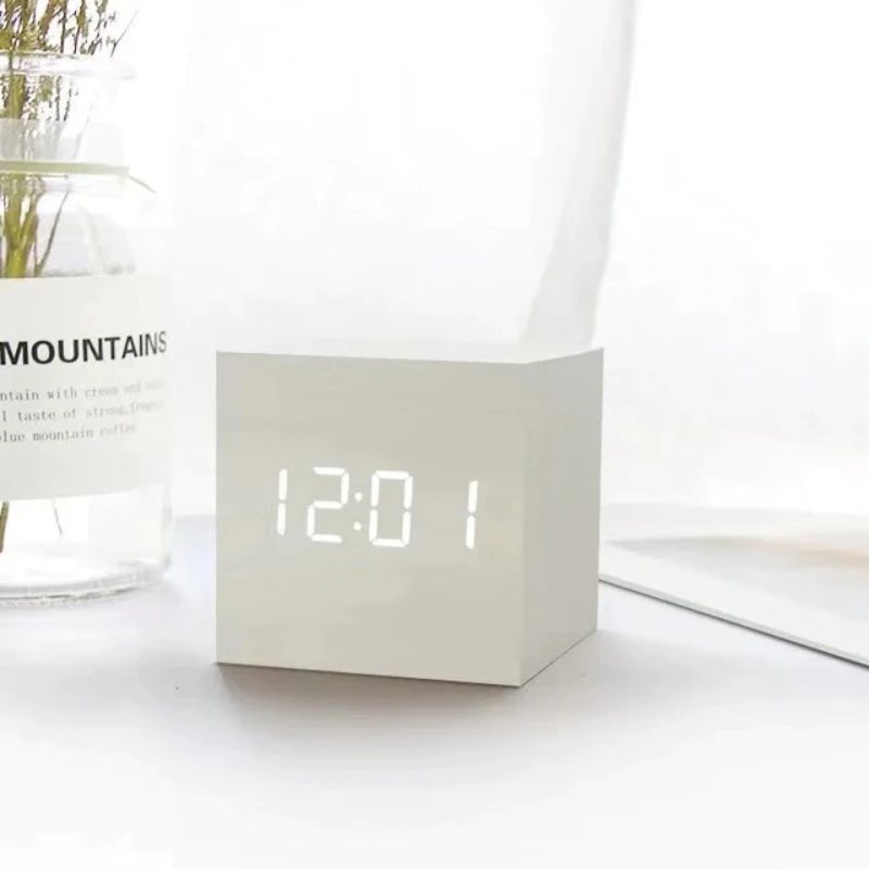 LED Cube Clock White