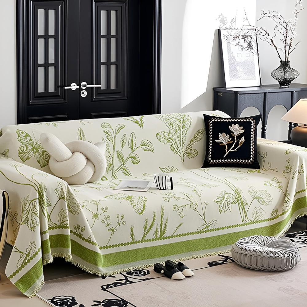 Botanical Elegance Sofa Cover Green