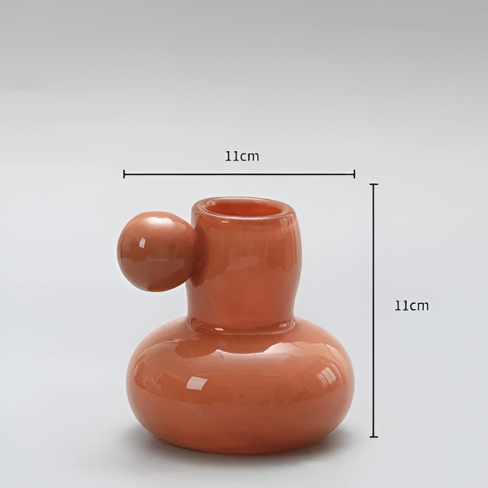 Celestial Nordic Glass Candle Holder Orange