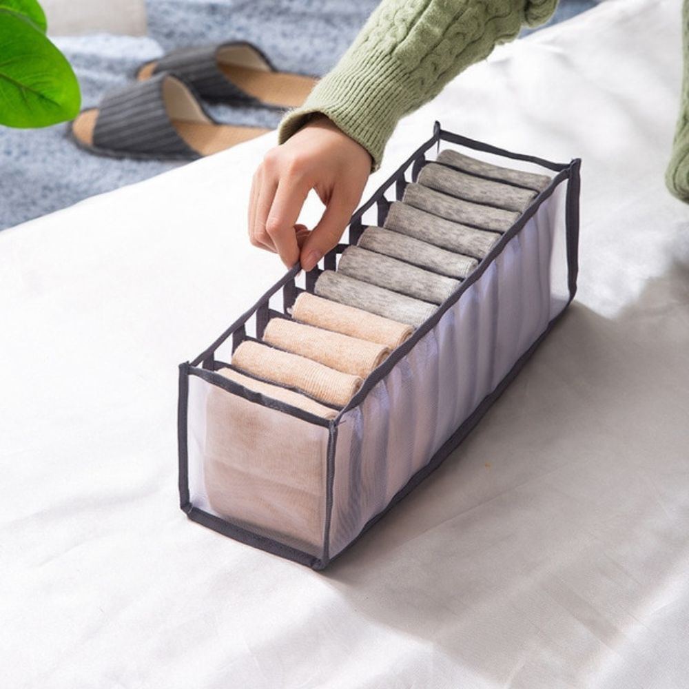 Drawer Clothes Organizers Grey Small (11 Slots)