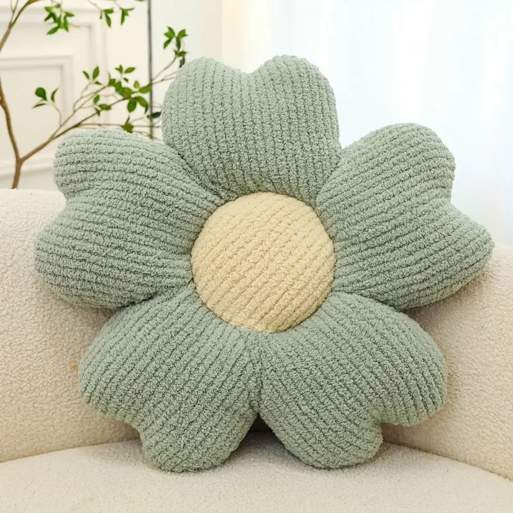 Flourish Flower Shaped Cushion Blue 20"x20"