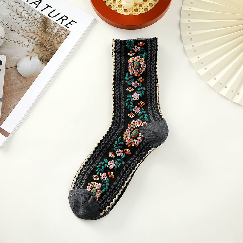 Women's Vintage Floral Crew Socks