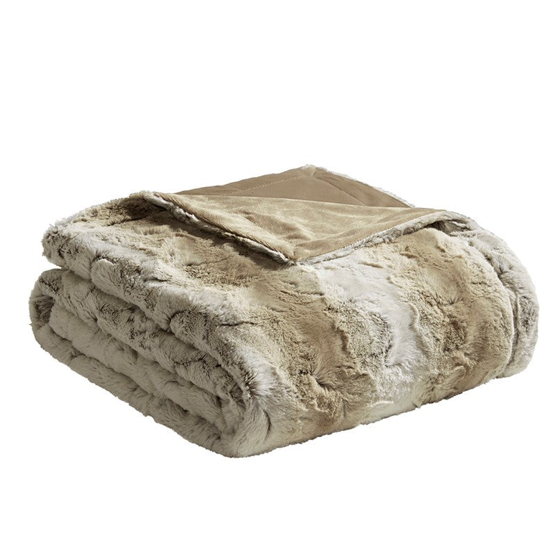 Zuri Oversized Faux Fur Throw 60x70" Sand