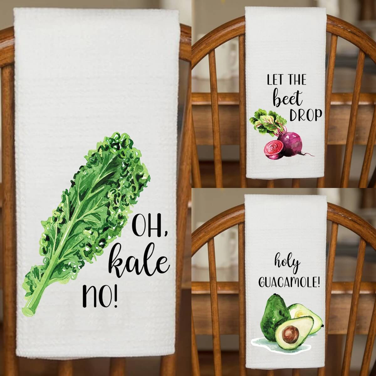 Funny Kitchen Towels 3 Pack Veggie Bundle (Save More)