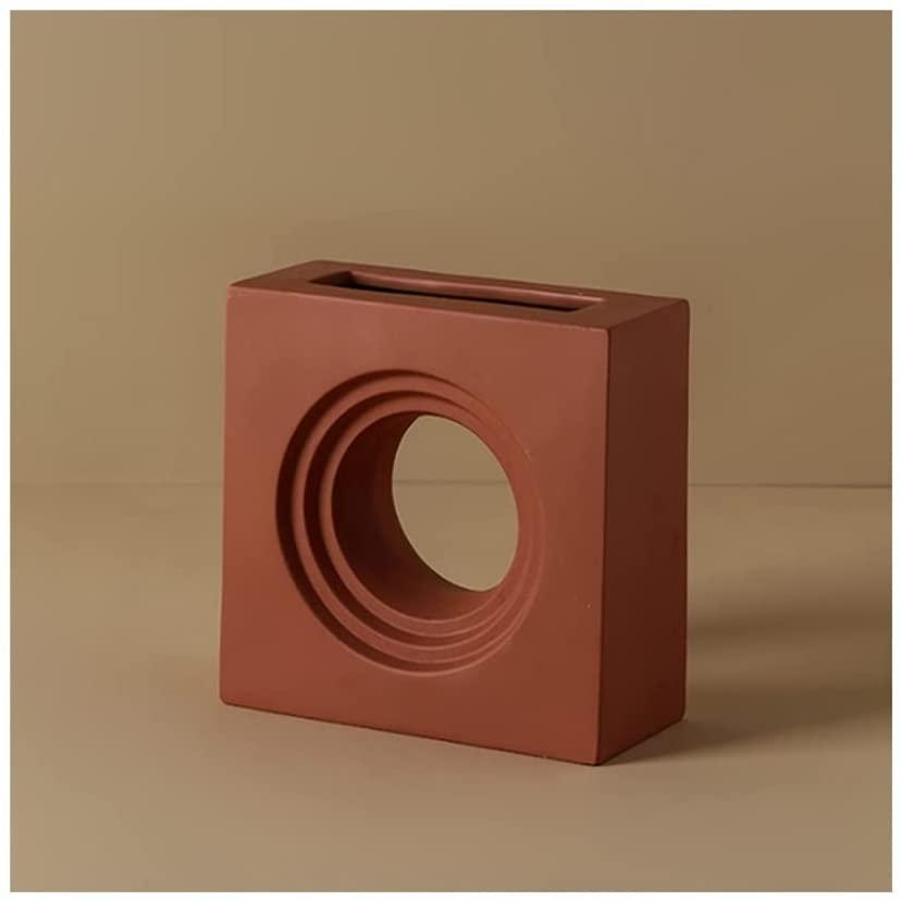 Dune Ceramic Accent Vase Hole in the Wall IndianRed
