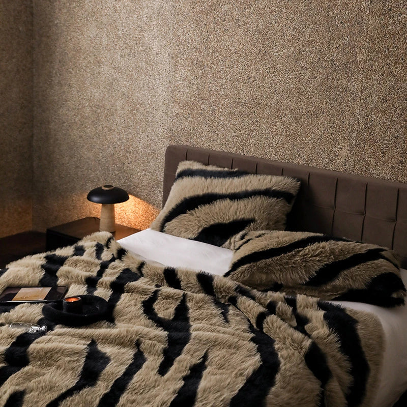 Zebra Faux Fur Blanket