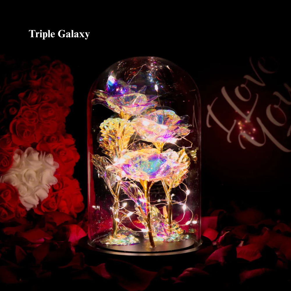 LumiRose™ | Enchanted Sparkly Rose Triple Galaxy