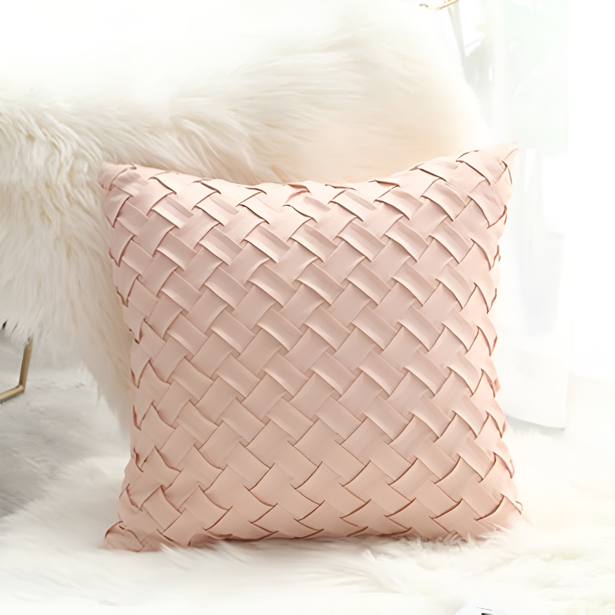 Premium Woven Cushion Covers Blush 18"x18"