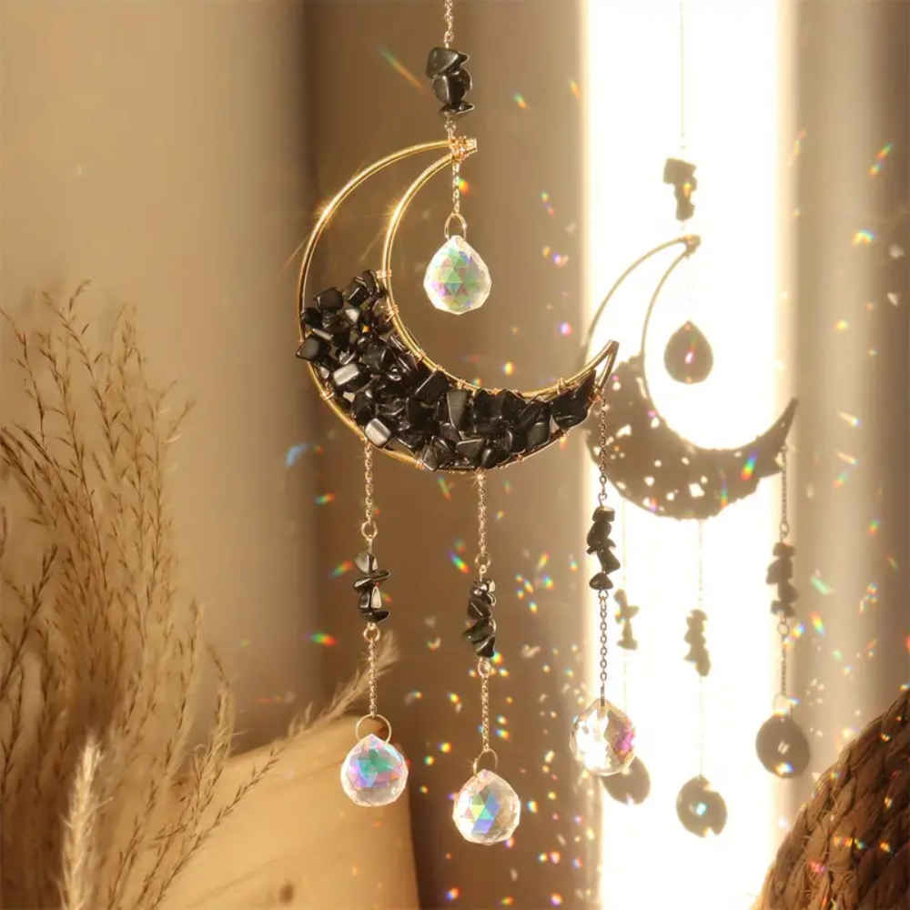 Moon Crystal Suncatcher Obsidian