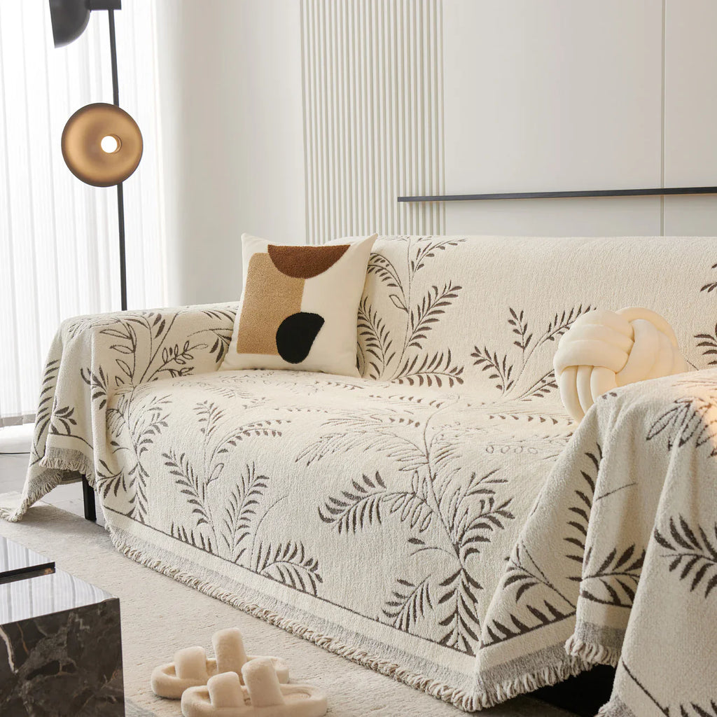 Winter Fern Cotton Sofa/Couch Cover