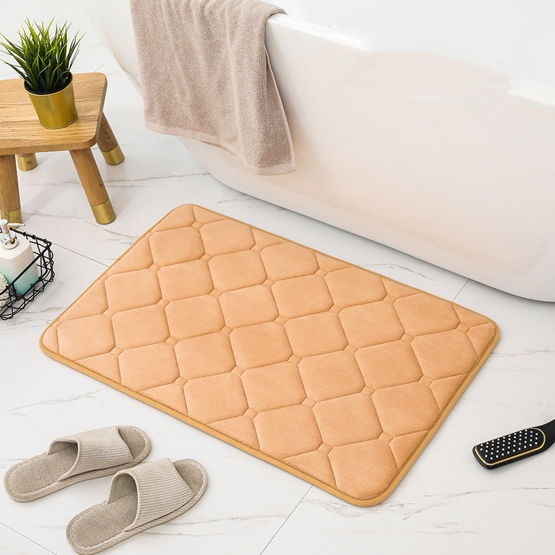 Plush Absorbent Bathroom Mat Non-Slip Orange