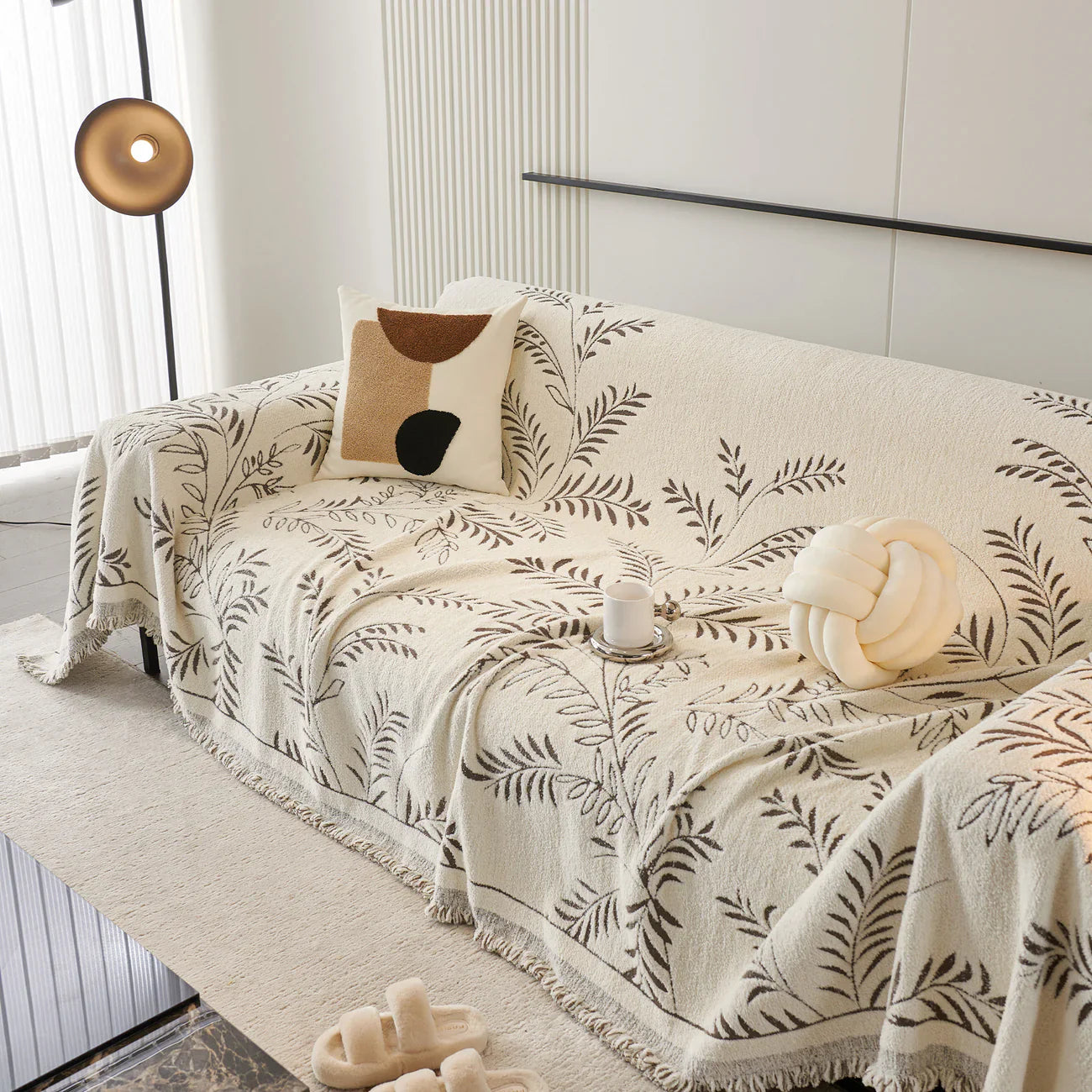 Winter Fern Cotton Sofa/Couch Cover