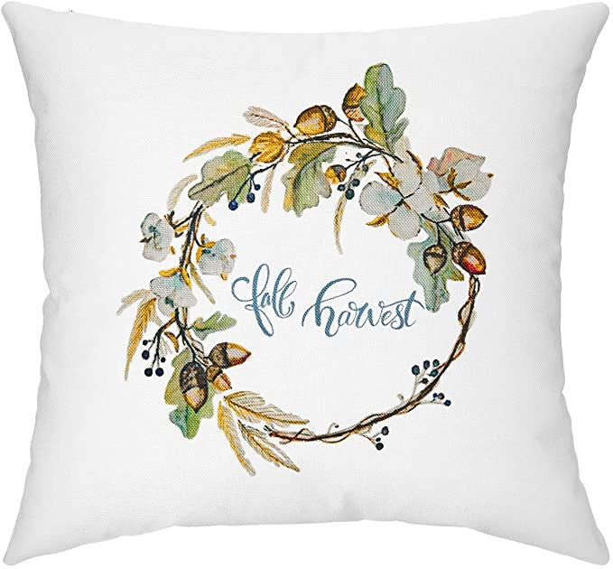 Autumn Farmhouse Cushion Covers Fall Harvest Vine