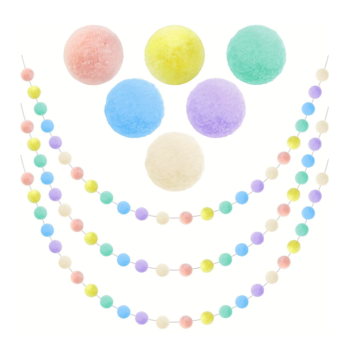 Rainbow Pompom Garland