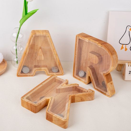 Wooden Letter Piggy Bank