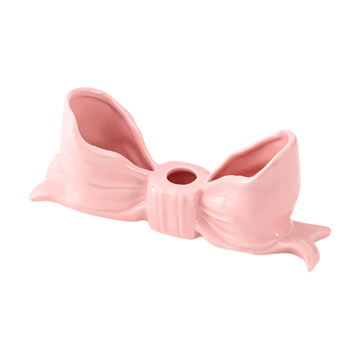 Bow Shaped Candle Holder Pink