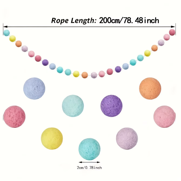 Rainbow Pompom Garland
