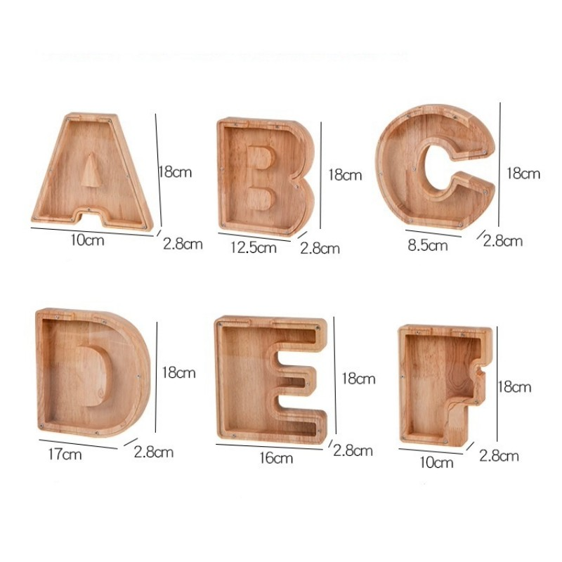 Wooden Letter Piggy Bank
