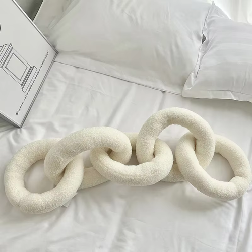 Chain Lock Pillow White