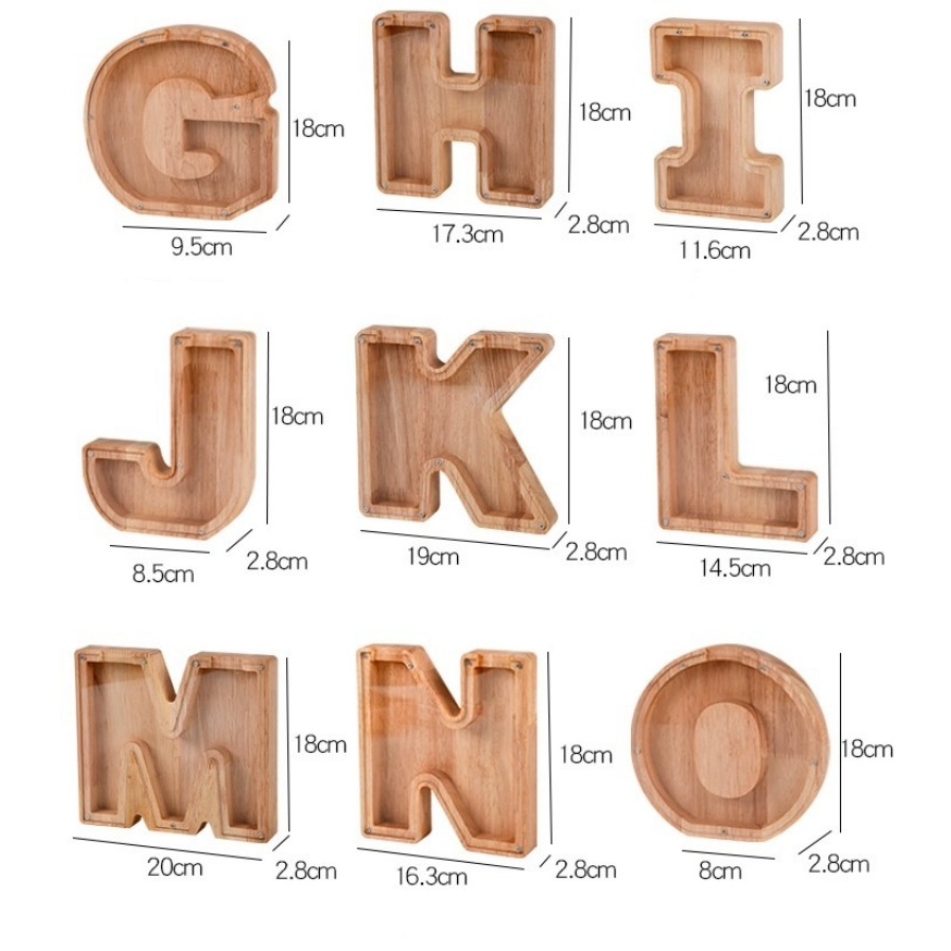 Wooden Letter Piggy Bank