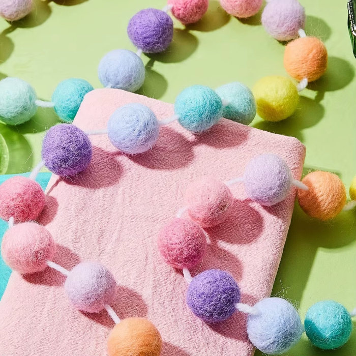 Rainbow Pompom Garland