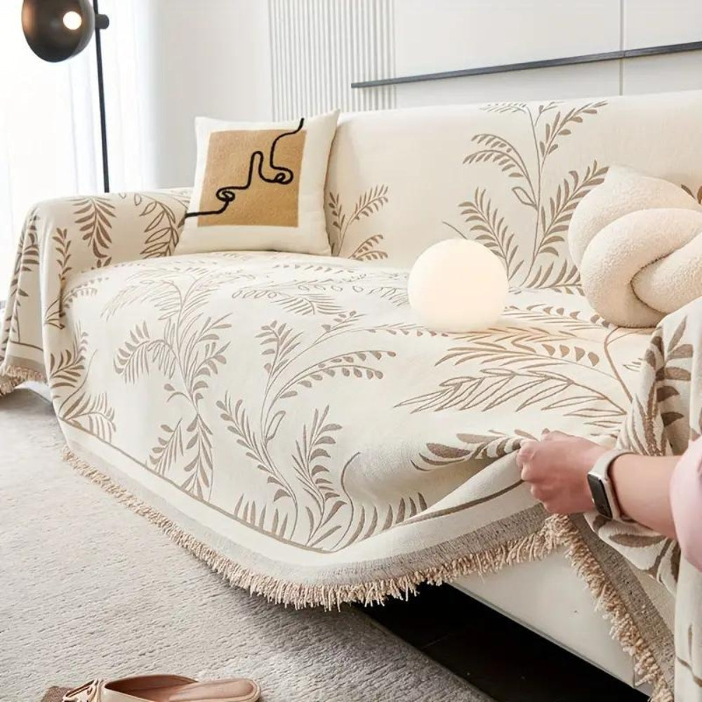 Nature's Embrace Chenille Sofa Cover Khaki