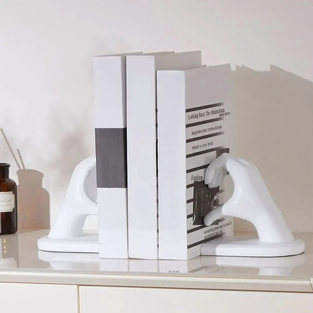 Amora Resin Love Gesture Bookends White