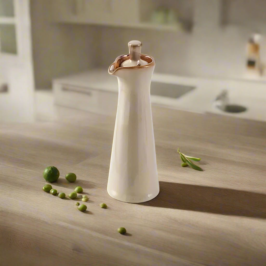Japanese-Inspired Ceramic Condiment Bottle Ivory White