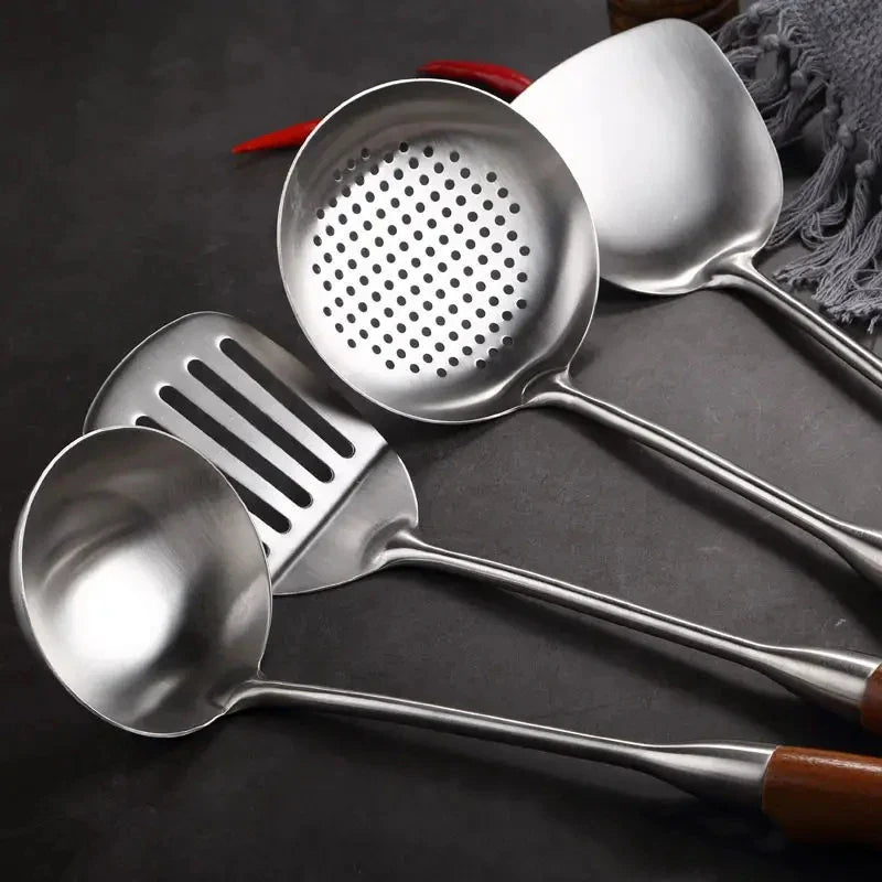 Stainless Steel Kitchen Utensil Set with Holder