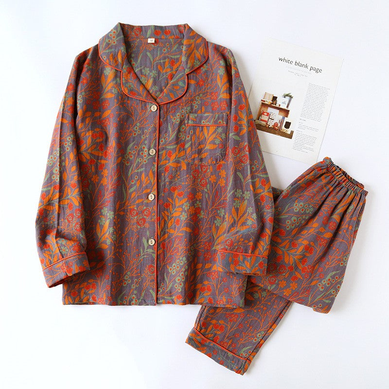Women's Floral Pajama Set Plum Autumn