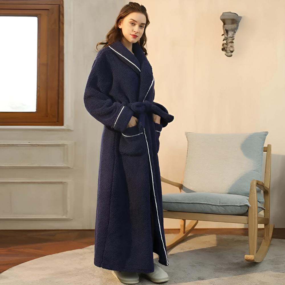 Sherpa Comfort Bathrobe Navy Bue