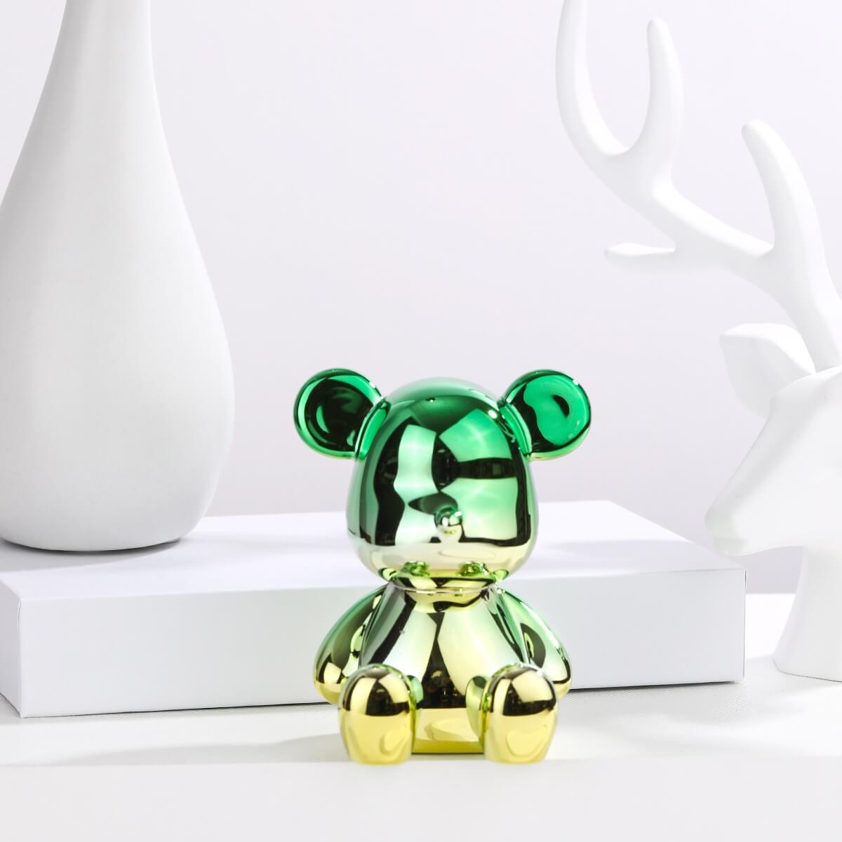 Gradient Mini Art Bear Figurine Coast Green