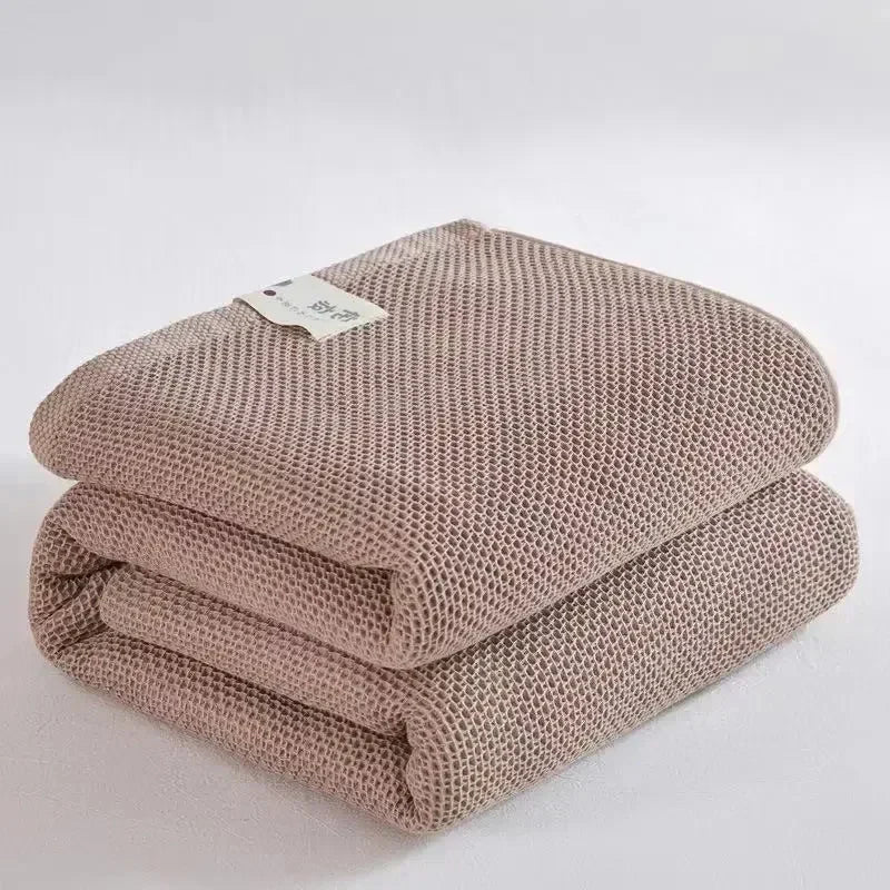 Waffle Cotton Throw Blanket - Japanese Style