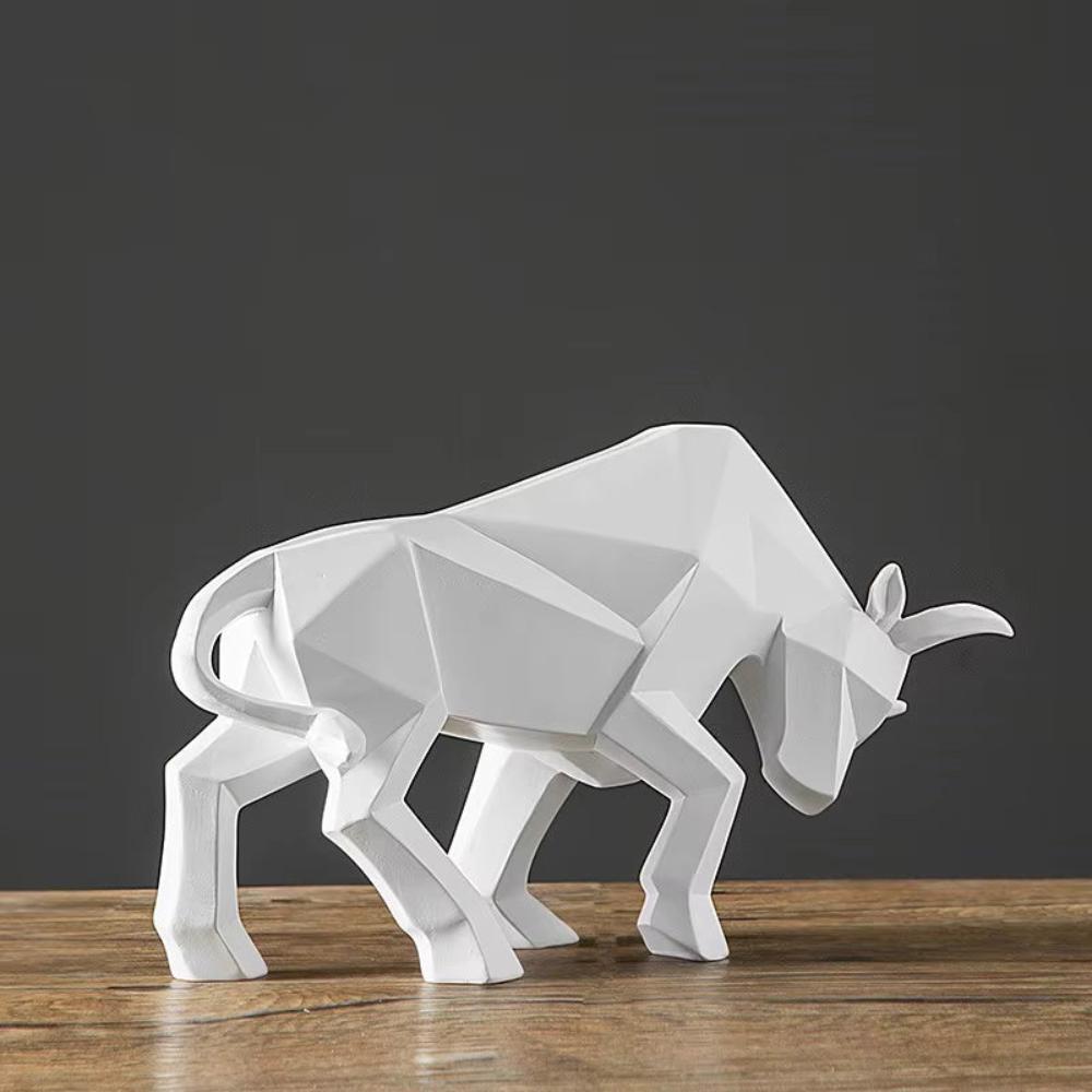 Creative Charging Bull Figurine White