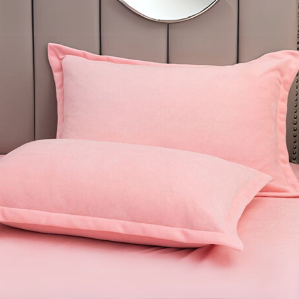 Fleece Comfort Pillow Covers Soft Pink 19"x29"x0.79"