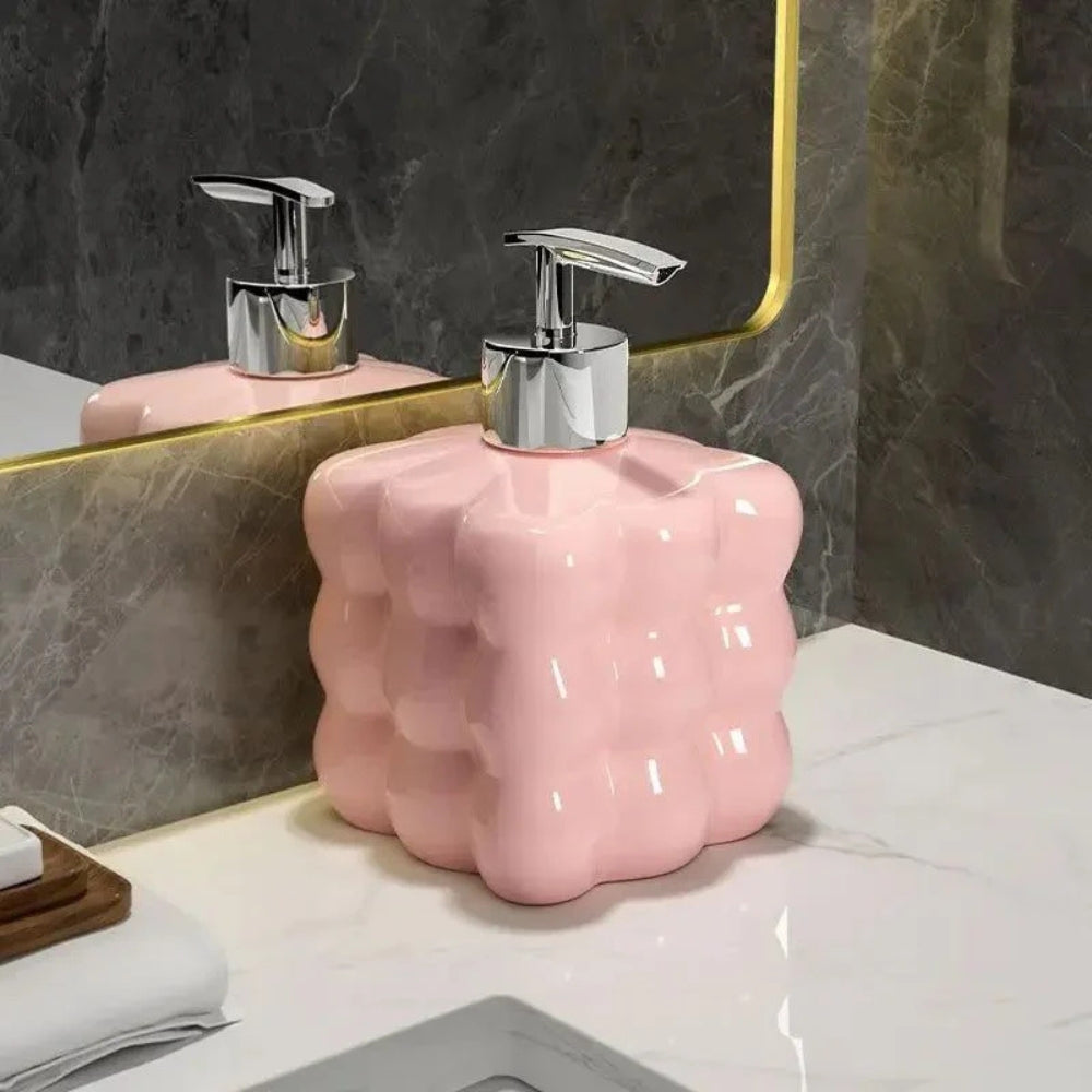 Puff Bubble Ceramic Soap Dispenser Blush Pink