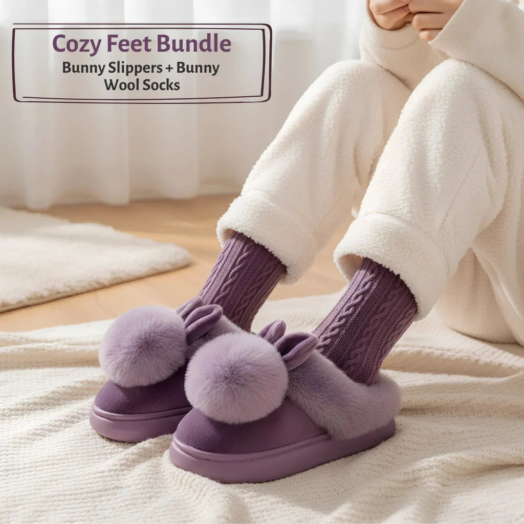Bunny Plush Slippers - Women's Month Sale