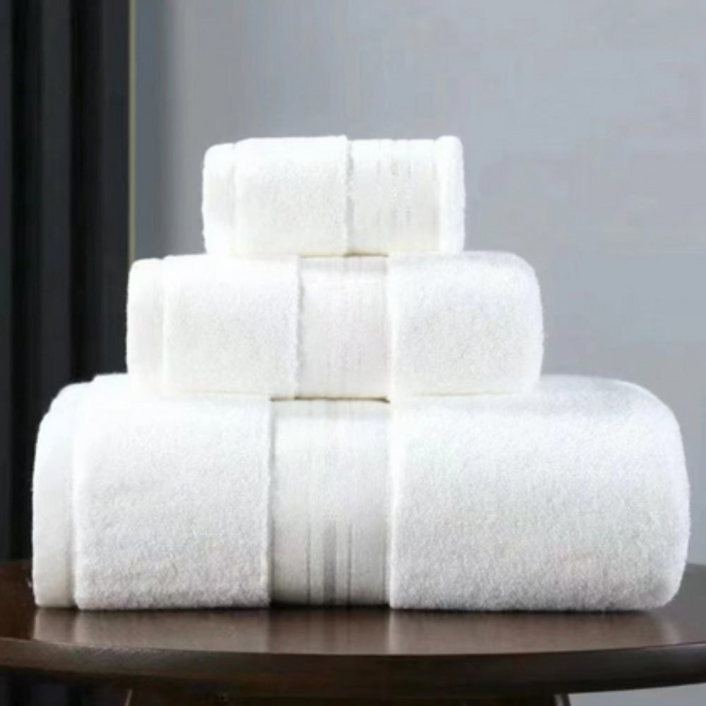 Cloud Comfort Egyptian Towel Set White 3 Piece Towel Set