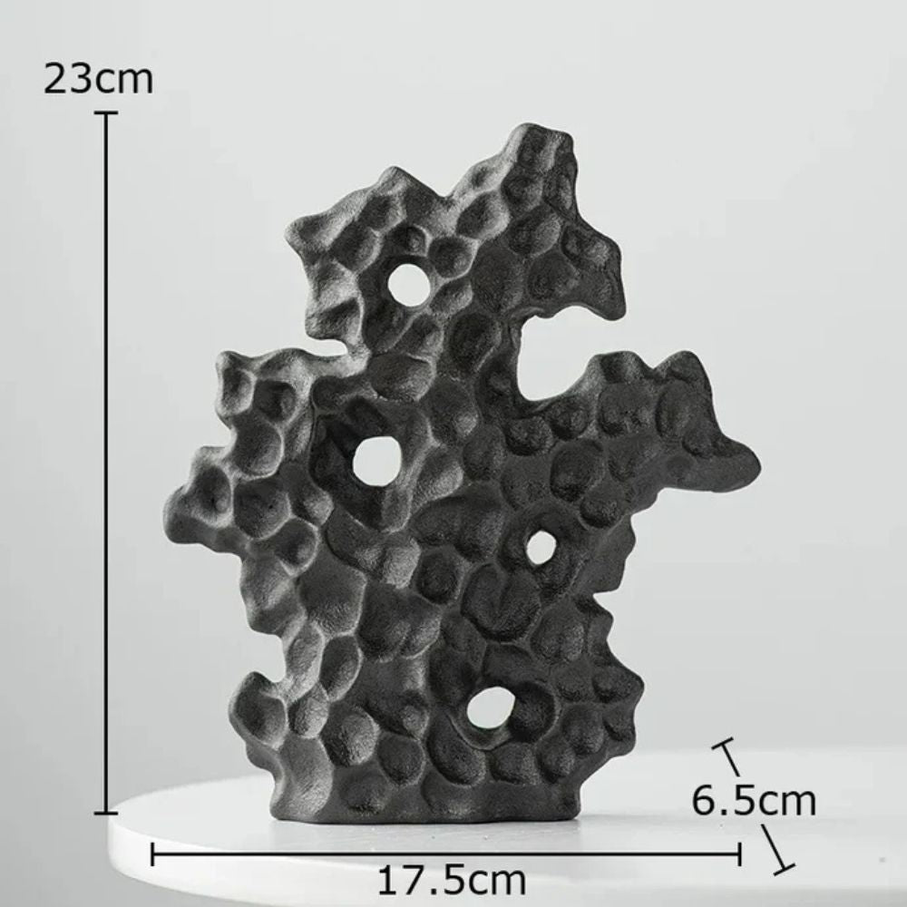 Ceramic Coral Sculpture Black Coral Tall Reef