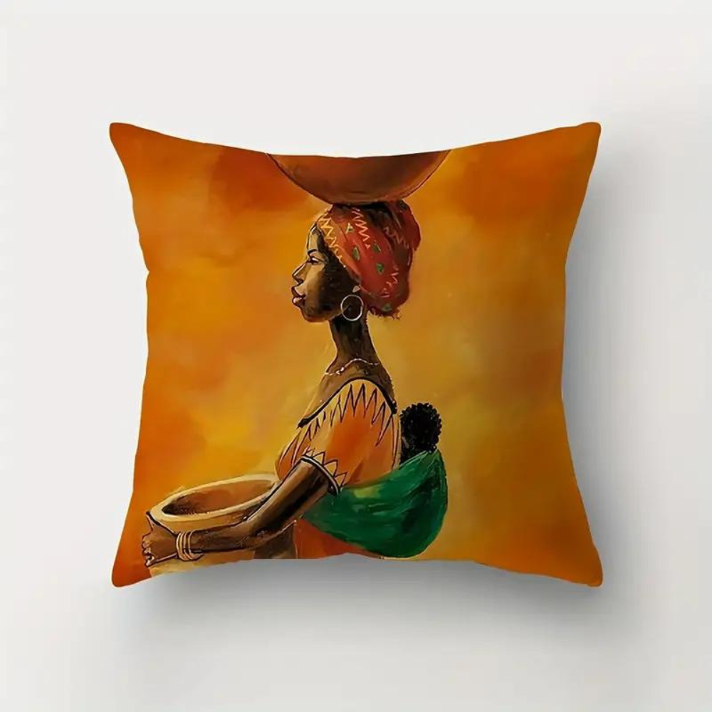 African Women Cushion Cover Cultural