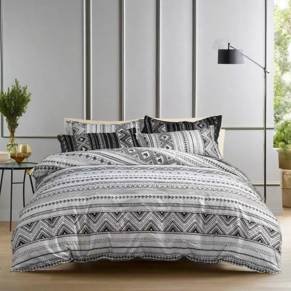 Avenzo Modern Boho Style Bedding Set Classic White