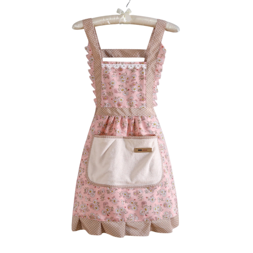 Sweet Flora Kitchen Apron Pink